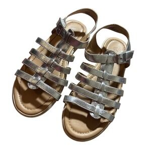 Girls size 4 Silver colored sandals